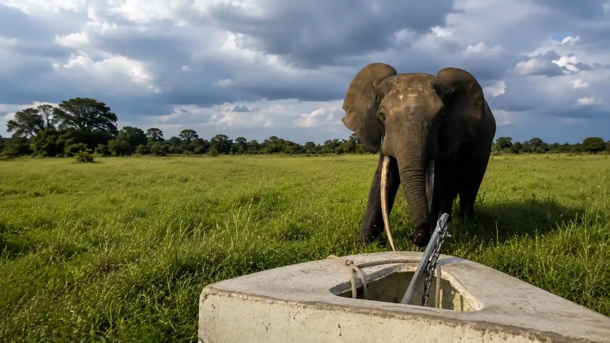 Éléphant de forêt observé lors d’un safari dans le parc national du Loango au Gabon