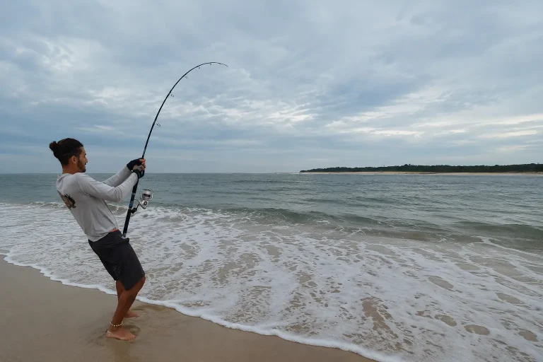 Pêche en surfcasting sur les plages d’Iguéla au Gabon
